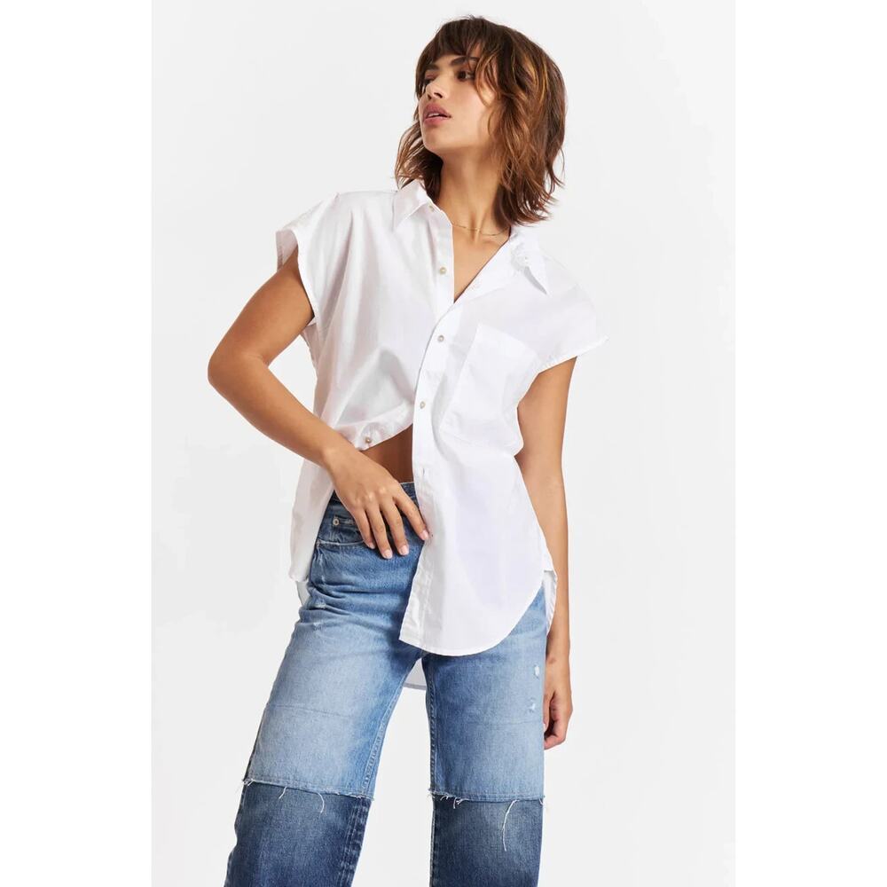 AMO Ruth Sleeveless White Shirt Size Medium $166 - Picture 2 of 8
